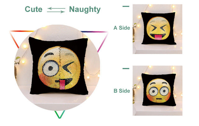 SEQUIN FACE CHANGING EMOJI PILLOW CASE - Buy Gifts 4 You by NX3