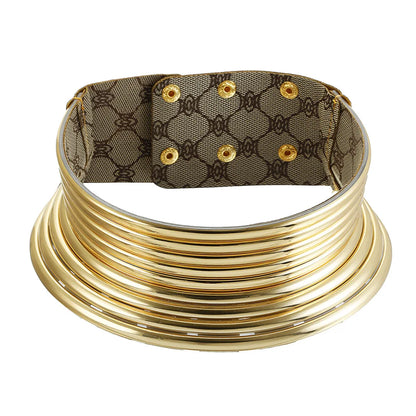 African Necklace Gold Color Leather Collar - Buy Gifts 4 You by NX3