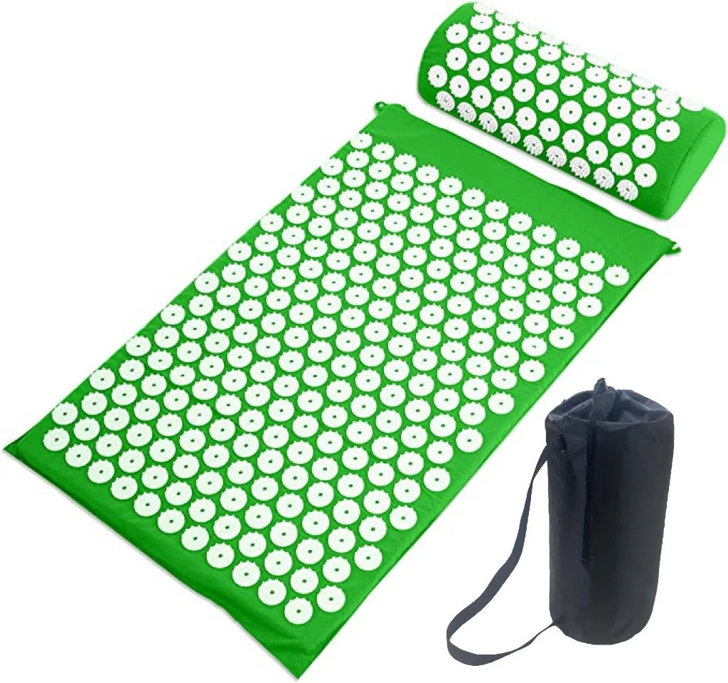 Yoga Massage Mat Acupressure Mat for Back Neck Needle Acupuncture Pad Pillow Set - Buy Gifts 4 You by NX3