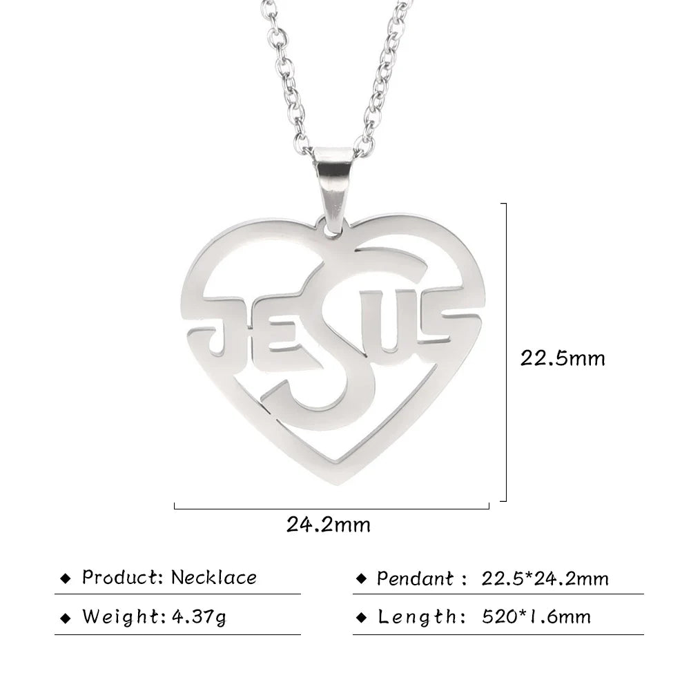 My Shape Jesus Cross Necklaces for Women Men Stainless Steel Pendant Necklace Choker Religious Christian Jewelry Christmas Gift - Buy Gifts 4 You by NX3