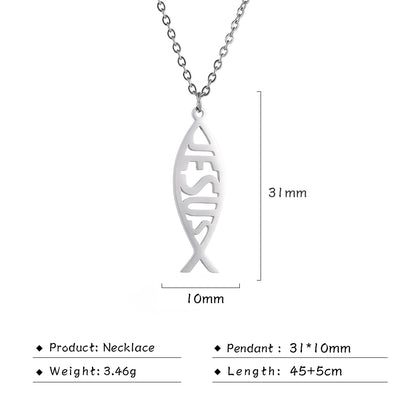 My Shape Jesus Cross Necklaces for Women Men Stainless Steel Pendant Necklace Choker Religious Christian Jewelry Christmas Gift - Buy Gifts 4 You by NX3