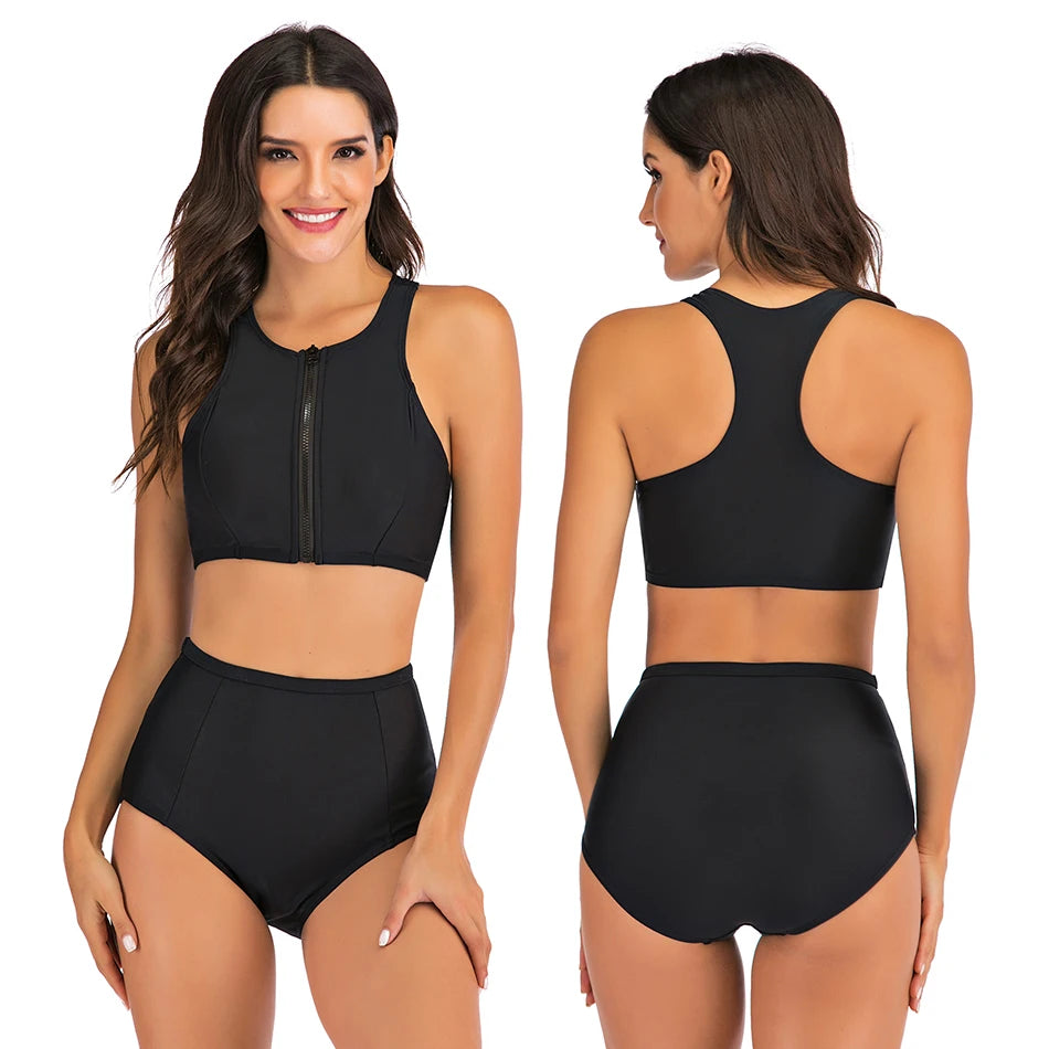 High Waist Crop Top Swimsuit Set With Shorts - Buy Gifts 4 You by NX3