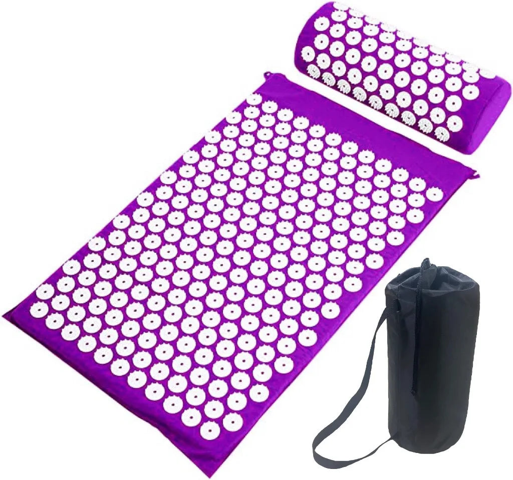 Yoga Massage Mat Acupressure Mat for Back Neck Needle Acupuncture Pad Pillow Set - Buy Gifts 4 You by NX3