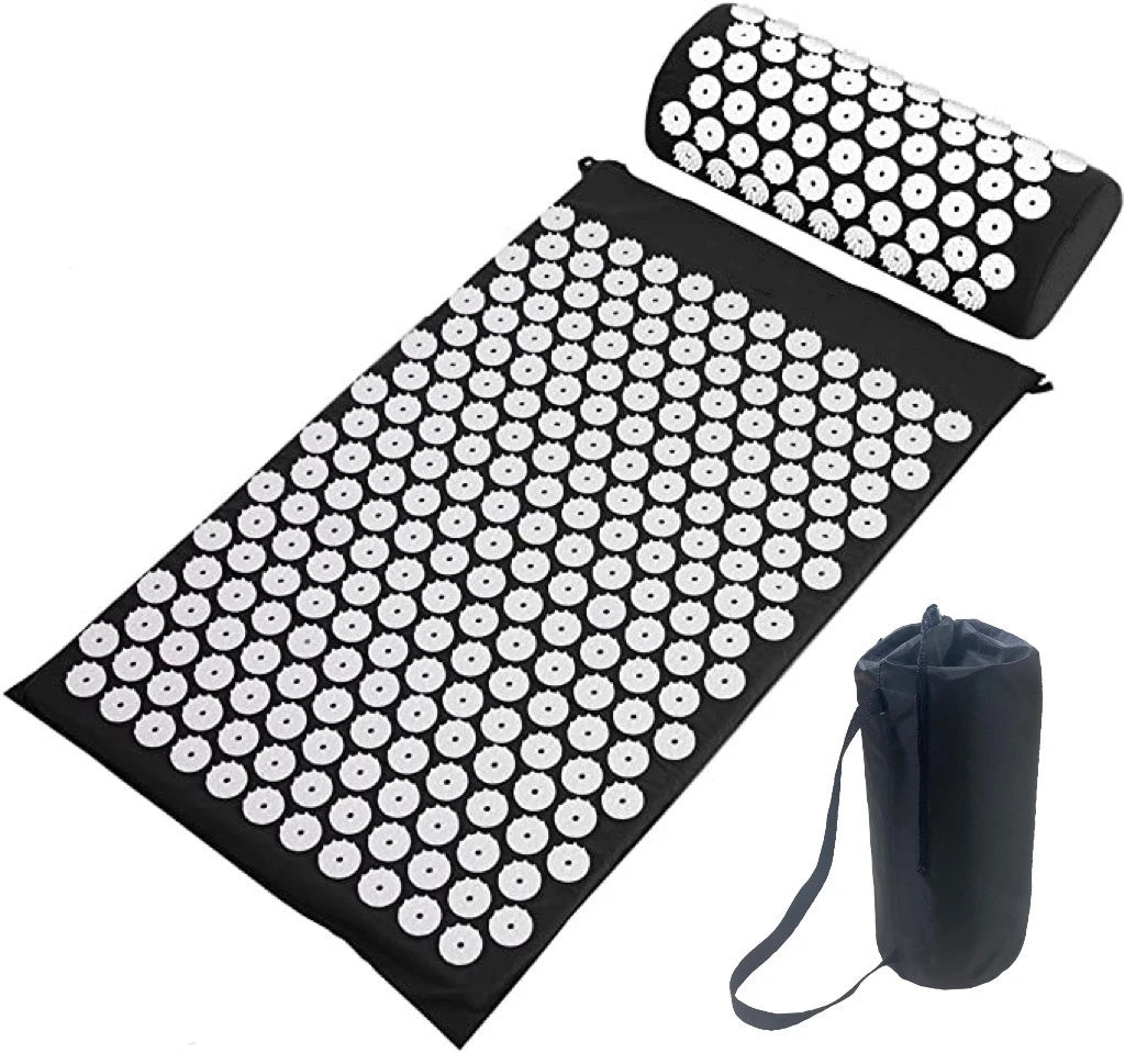 Yoga Massage Mat Acupressure Mat for Back Neck Needle Acupuncture Pad Pillow Set - Buy Gifts 4 You by NX3