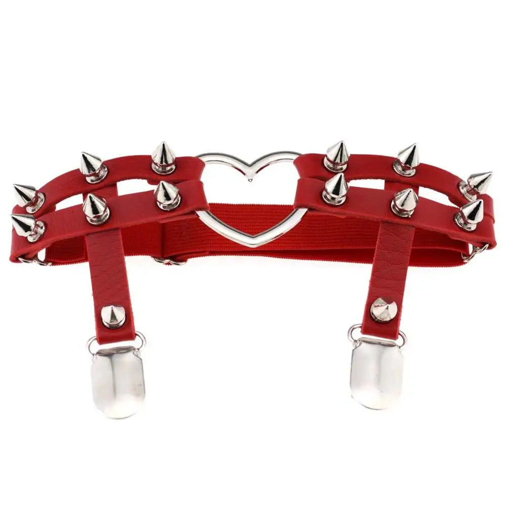 Studded heart Garters Thigh High Harness Elastic Leg Chain - Buy Gifts 4 You by NX3