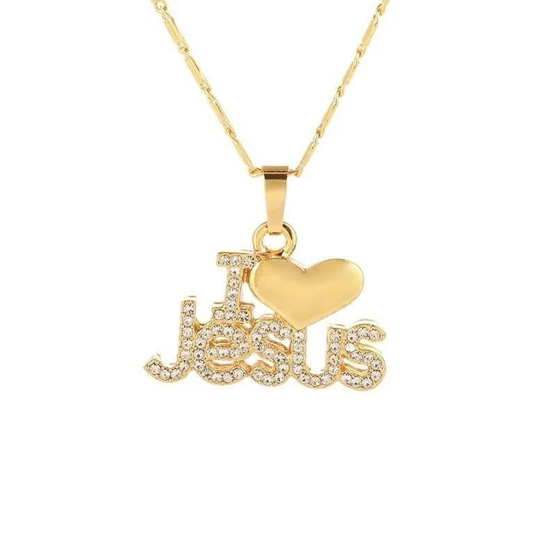 I Love Jesus Heart Pendant Necklace - Buy Gifts 4 You by NX3