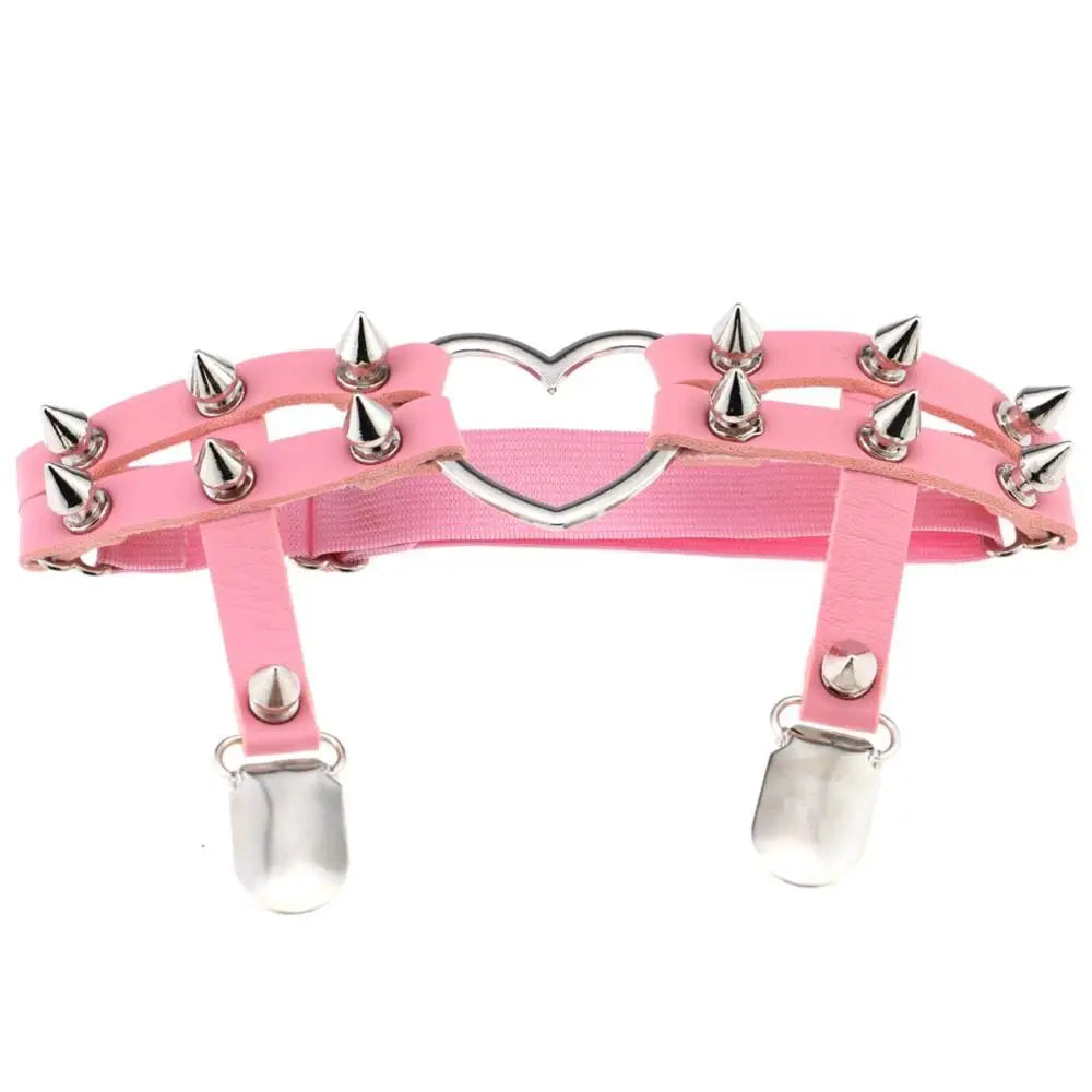 Studded heart Garters Thigh High Harness Elastic Leg Chain - Buy Gifts 4 You by NX3