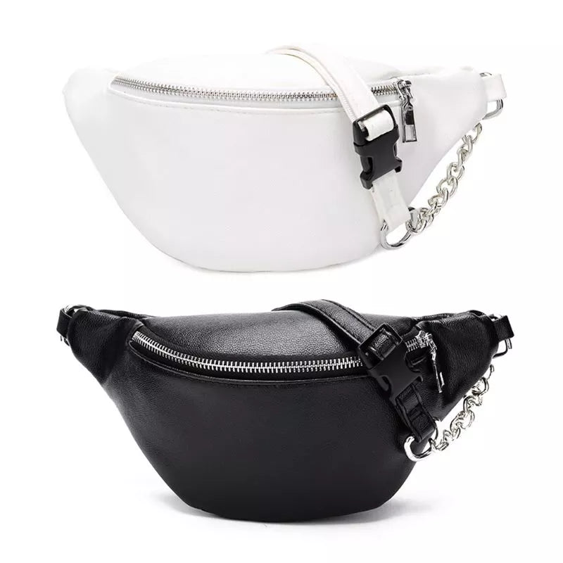 Fashion Leather Waist Fanny Pack Chest Bag Phone Purse with Metal Chain for Women - Buy Gifts 4 You by NX3