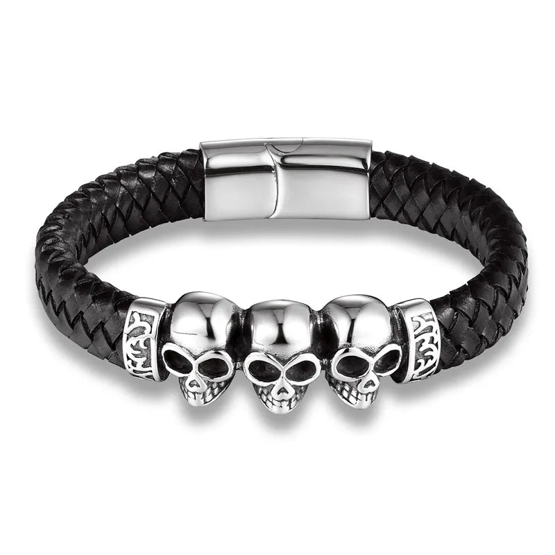 Fashion Braided Leather Skull Bracelets - Buy Gifts 4 You by NX3