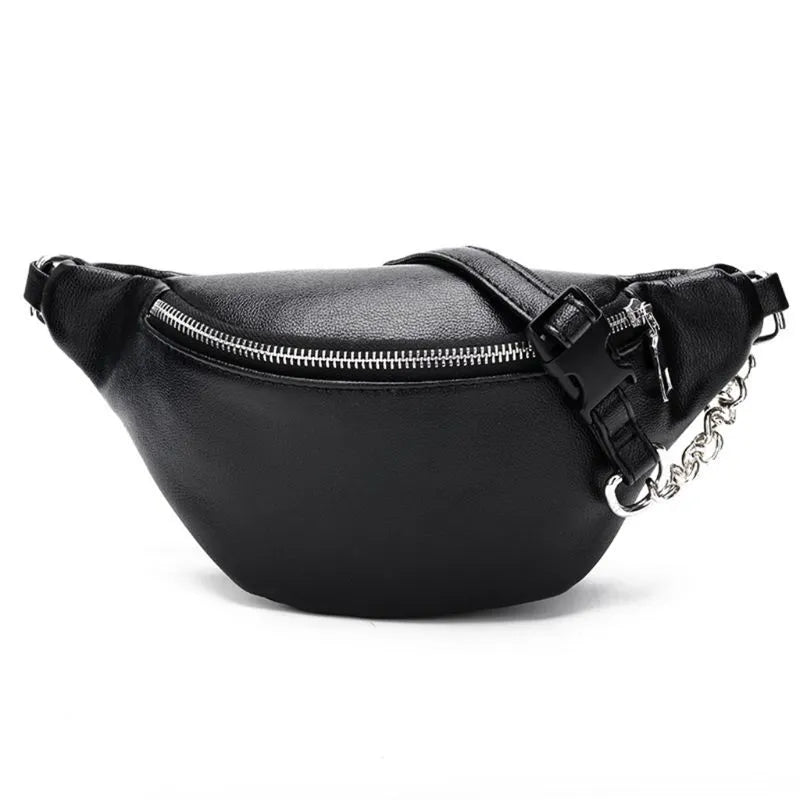 Fashion Leather Waist Fanny Pack Chest Bag Phone Purse with Metal Chain for Women - Buy Gifts 4 You by NX3