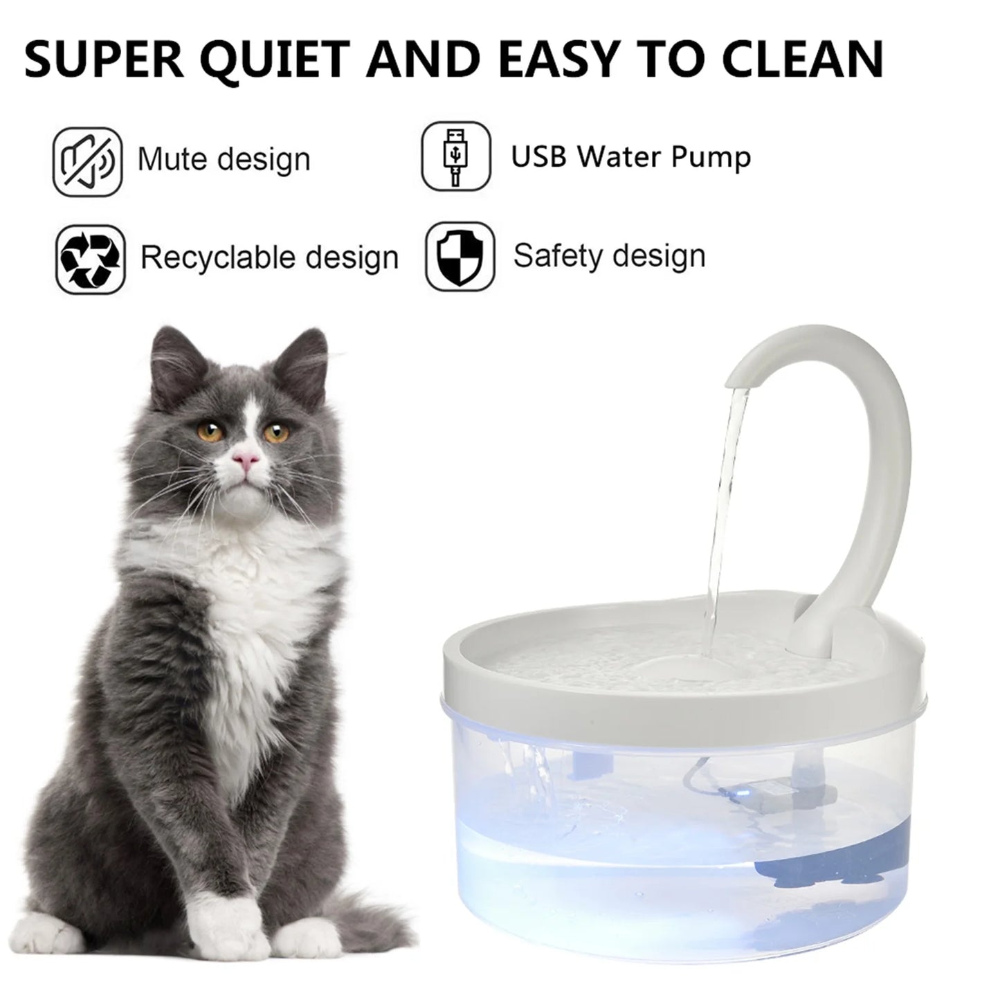 Electric Pet Water Fountain Automatic Drinking Fountain With LED Light - Buy Gifts 4 You by NX3