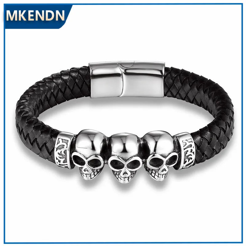 Fashion Braided Leather Skull Bracelets - Buy Gifts 4 You by NX3