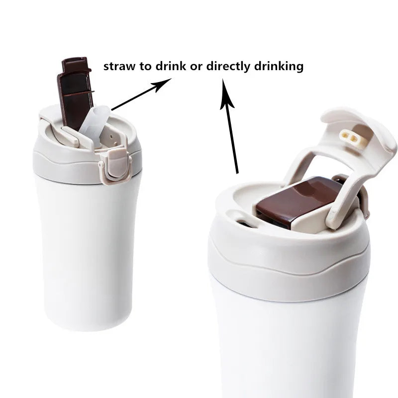 Insulated Coffee Mug Vacuum Flask Straw - Buy Gifts 4 You by NX3