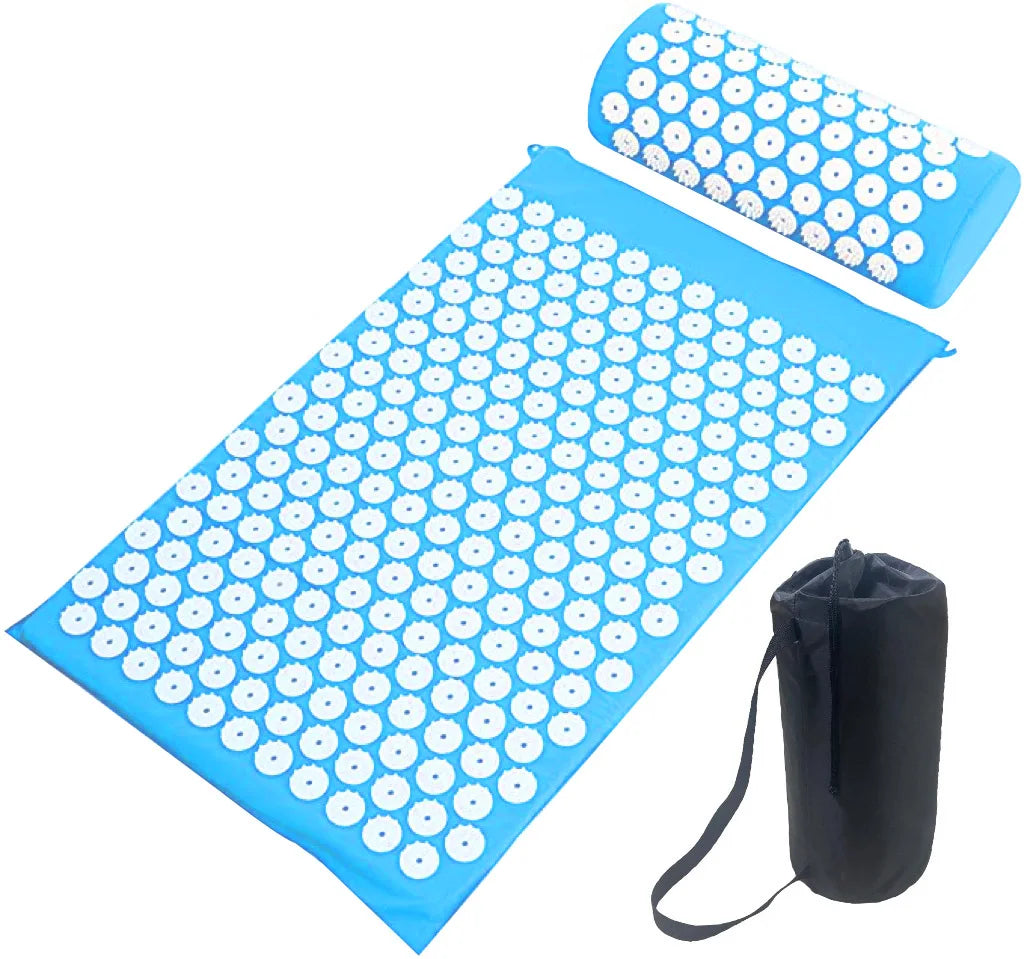 Yoga Massage Mat Acupressure Mat for Back Neck Needle Acupuncture Pad Pillow Set - Buy Gifts 4 You by NX3