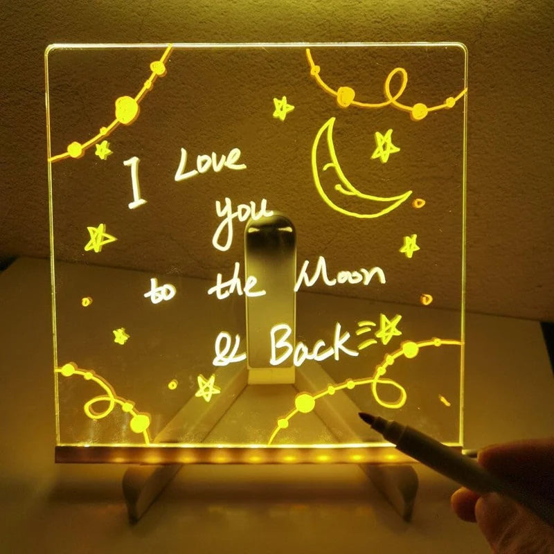 Led Note Board with Colors, Letter Light Up Dry Erase Board with Stand - Buy Gifts 4 You by NX3