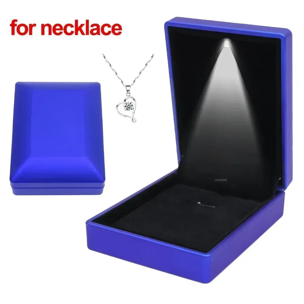 LED Light Jewelry Box For Ring Necklace Luxury Velvet Storage Cases - Buy Gifts 4 You by NX3