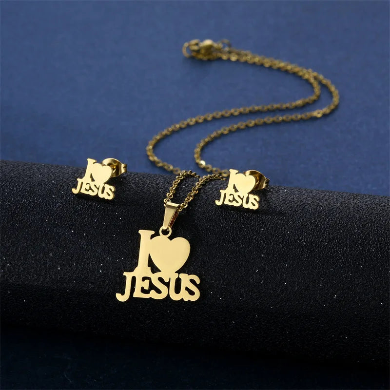 I Love Jesus Heart Pendant Necklace - Buy Gifts 4 You by NX3