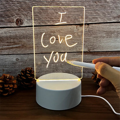 Transparent Luminous LED Night Lights USB Luminous Acrylic Night Light Erasable Write Message Board Calendar Desktop Ornaments - Buy Gifts 4 You by NX3