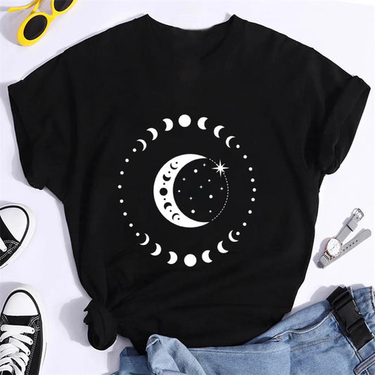 New Women's Top Moon Eclipse Process Trending Cute Fashion T-shirts - Buy Gifts 4 You by NX3