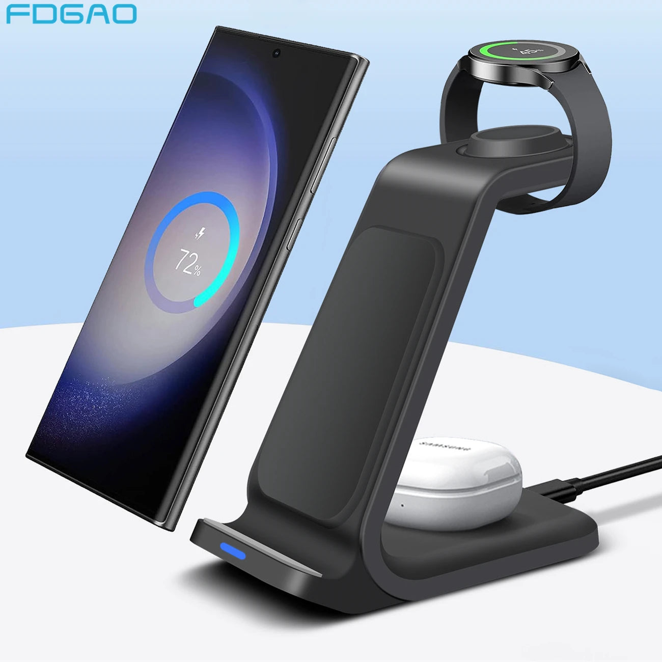 Wireless Charger 3 in 1 Fast Charging Dock Station for Samsung S23 S22 Multiple Devices Stand for Galaxy Watch 6 5 4 Buds 2 Pro - Buy Gifts 4 You by NX3