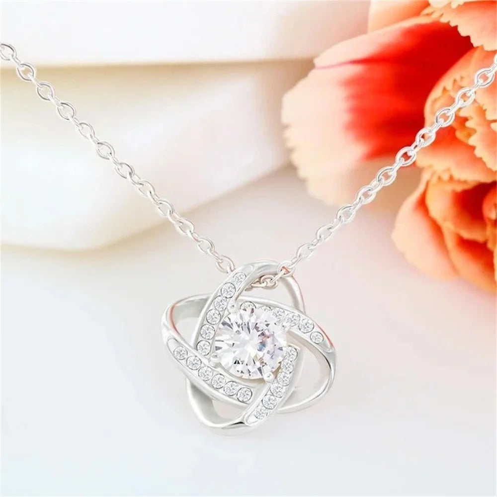 Four-leaf Clover Pendant Eternal Heart Necklace for Mother's Day Vintage Zircon Women Necklaces With Card Box 2022 Trend Gifts - Buy Gifts 4 You by NX3