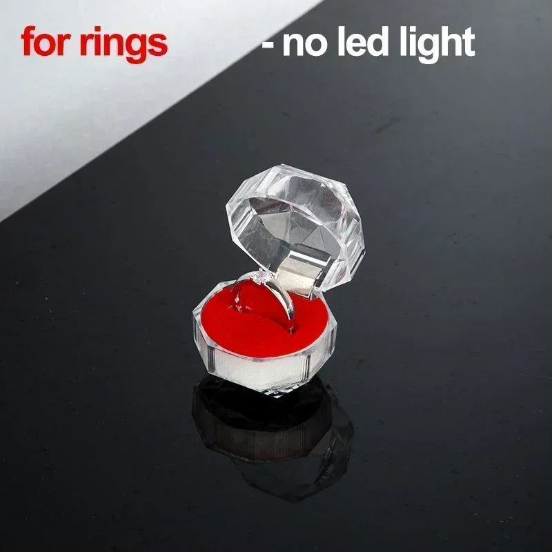 LED Light Jewelry Box For Ring Necklace Luxury Velvet Storage Cases - Buy Gifts 4 You by NX3