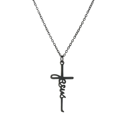 Skyrim Jesus Cross Pendant Necklace for Women Men Stainless Steel Neck Chains Religious Christian Savior Faith Jewelry Gifts - Buy Gifts 4 You by NX3