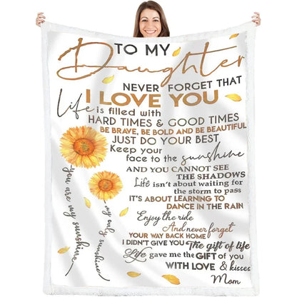 To My Daughter from Mom Sunflower Blankets - Buy Gifts 4 You by NX3