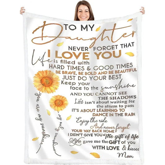 To My Daughter from Mom Sunflower Blankets - Buy Gifts 4 You by NX3