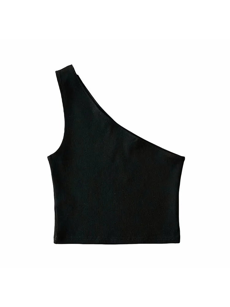 One Shoulder Cropped Tanks Top - Buy Gifts 4 You by NX3