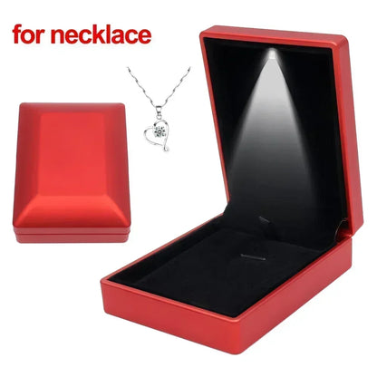 LED Light Jewelry Box For Ring Necklace Luxury Velvet Storage Cases - Buy Gifts 4 You by NX3