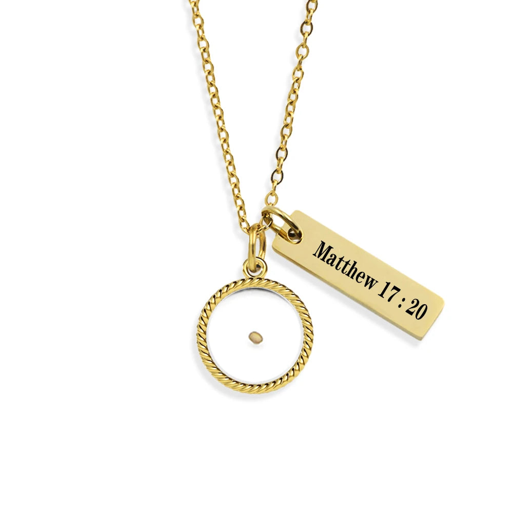 Matthew 17:20 Faith As Small As A Mustard Seed Stainless Steel Pendant Necklaces - Buy Gifts 4 You by NX3