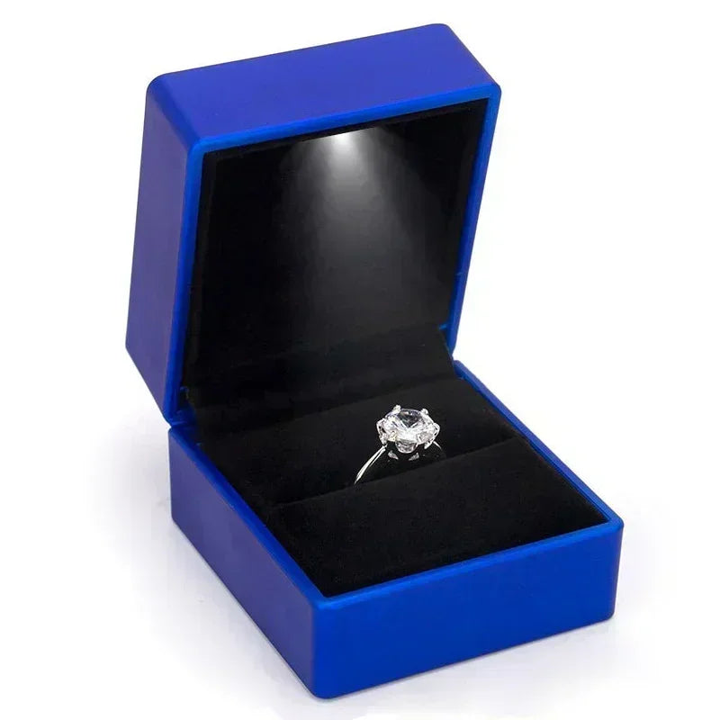 LED Light Jewelry Box For Ring Necklace Luxury Velvet Storage Cases - Buy Gifts 4 You by NX3