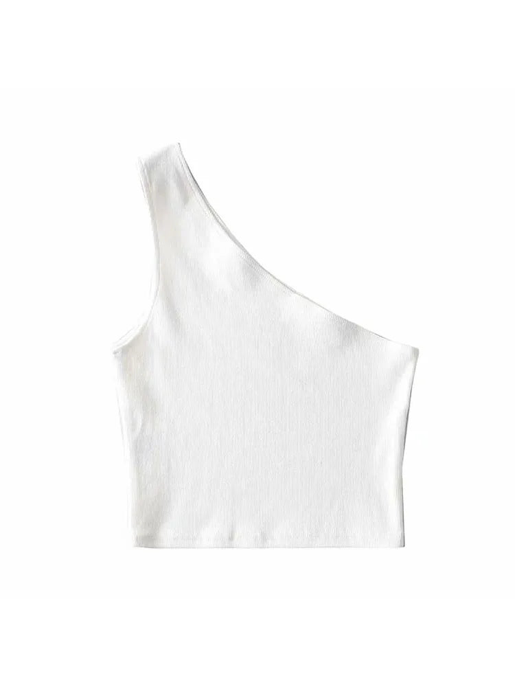 One Shoulder Cropped Tanks Top - Buy Gifts 4 You by NX3