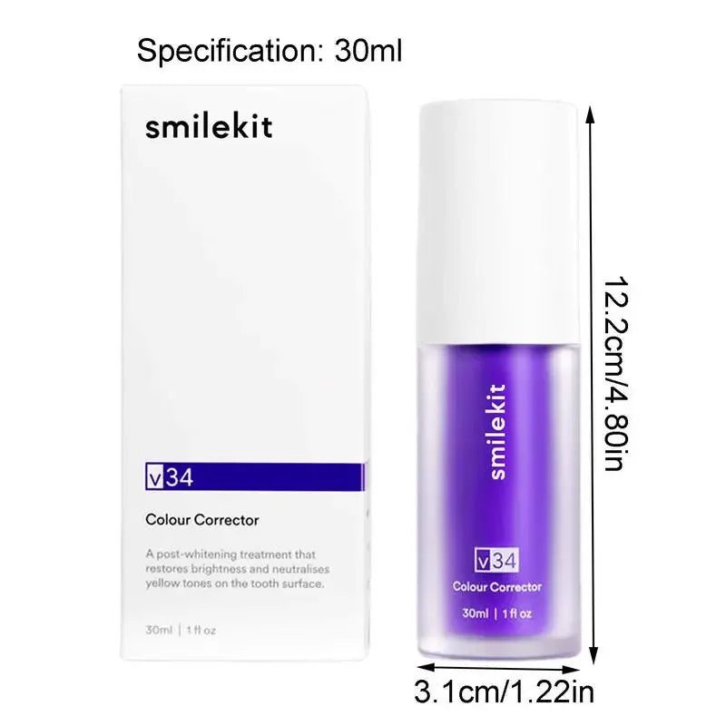 SMILEKIT Purple Whitening Toothpaste Remove Stains Reduce Yellowing Teeth Brightening - Buy Gifts 4 You by NX3