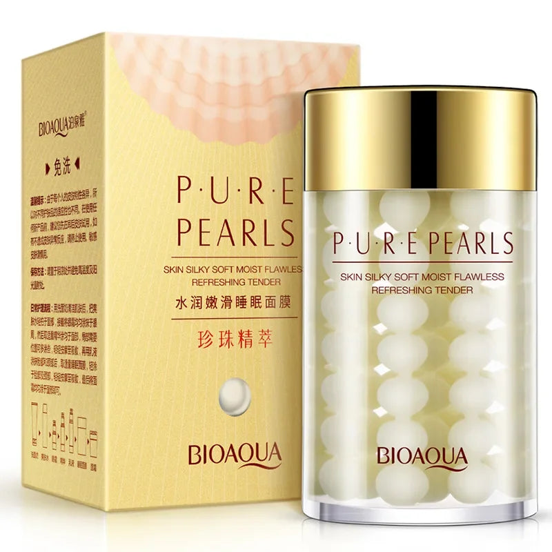 BIOAQUA Pure Pearl Essence Sleeping Hydrating Night Masks for Firming, Lifting reduce Laugh Lines - Buy Gifts 4 You by NX3