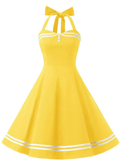 Vintage Halter Yellow Dress - Buy Gifts 4 You by NX3