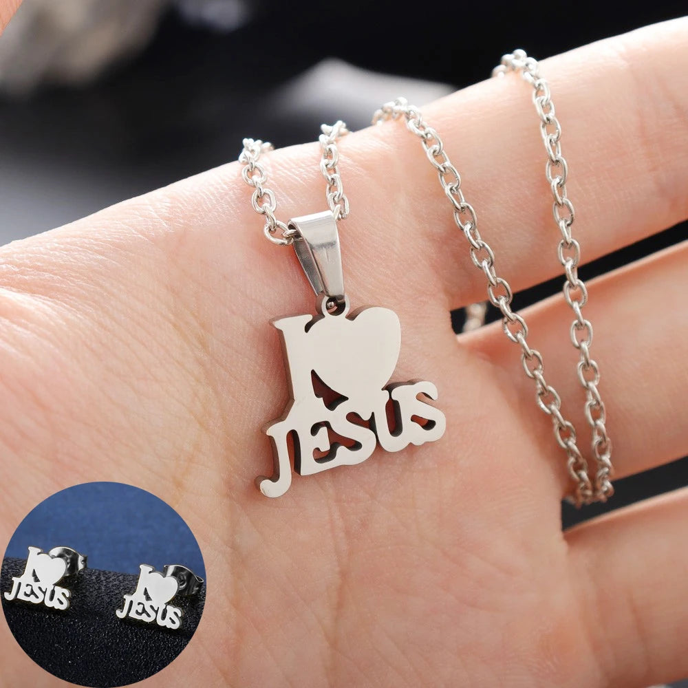 I Love Jesus Heart Pendant Necklace - Buy Gifts 4 You by NX3