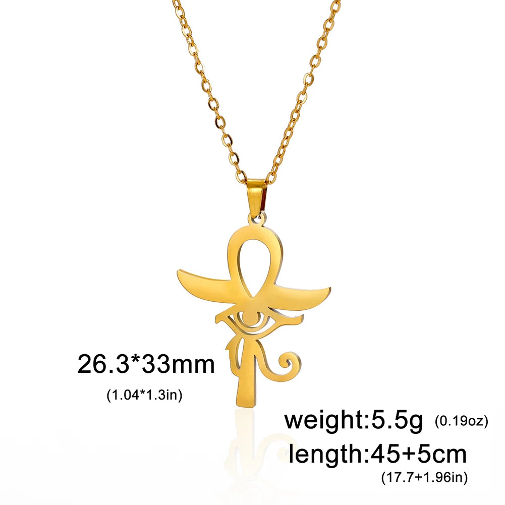 Lucktune Ankh Cross Egyptian Amulet Necklace Stainless Steel Key of Life Symbol Crucifix Pendant Necklace Women Religion Jewelry - Buy Gifts 4 You by NX3