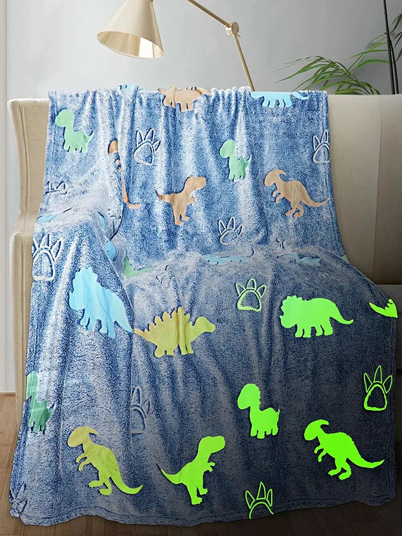 Unicorn or Dinosaur Plush Glow in the Dark Super Soft Blanket - Buy Gifts 4 You by NX3