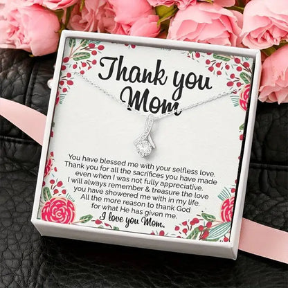 THANK YOU MOM To Mom Necklace, Sentimental Mom Gift From Daughter, Mom Necklace, Mom Birthday Gift From Daughter, Christmas Gift - Buy Gifts 4 You by NX3