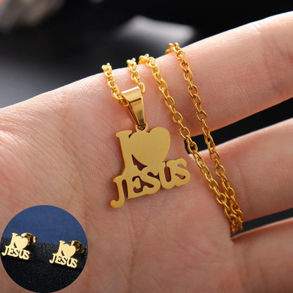 I Love Jesus Heart Pendant Necklace - Buy Gifts 4 You by NX3