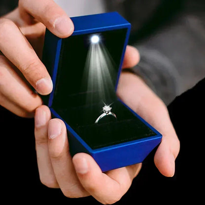 LED Light Jewelry Box For Ring Necklace Luxury Velvet Storage Cases - Buy Gifts 4 You by NX3