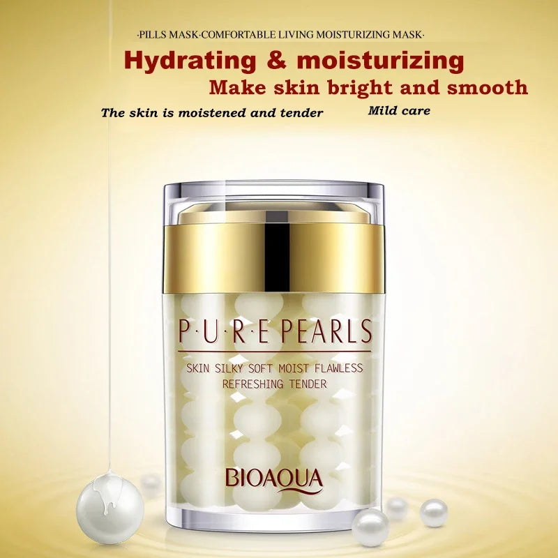 BIOAQUA Pure Pearl Essence Sleeping Hydrating Night Masks for Firming, Lifting reduce Laugh Lines - Buy Gifts 4 You by NX3