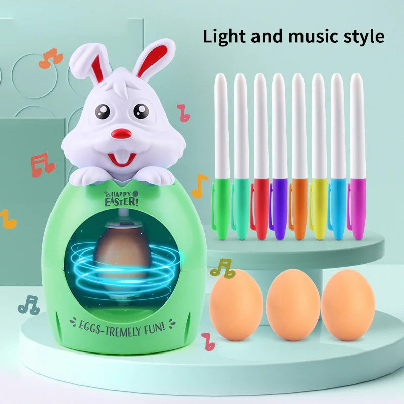 Easter Egg Diy Graffiti Electric Rotating Machine With Lights Music Painter Rabbit Egg Painting Machine - Buy Gifts 4 You by NX3