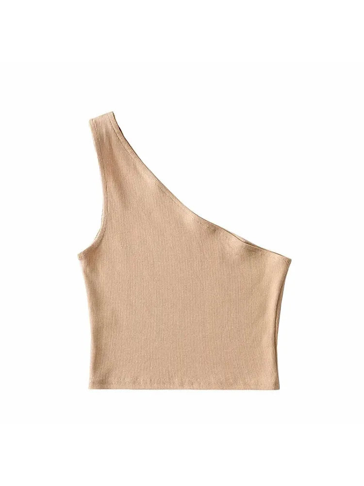 One Shoulder Cropped Tanks Top - Buy Gifts 4 You by NX3