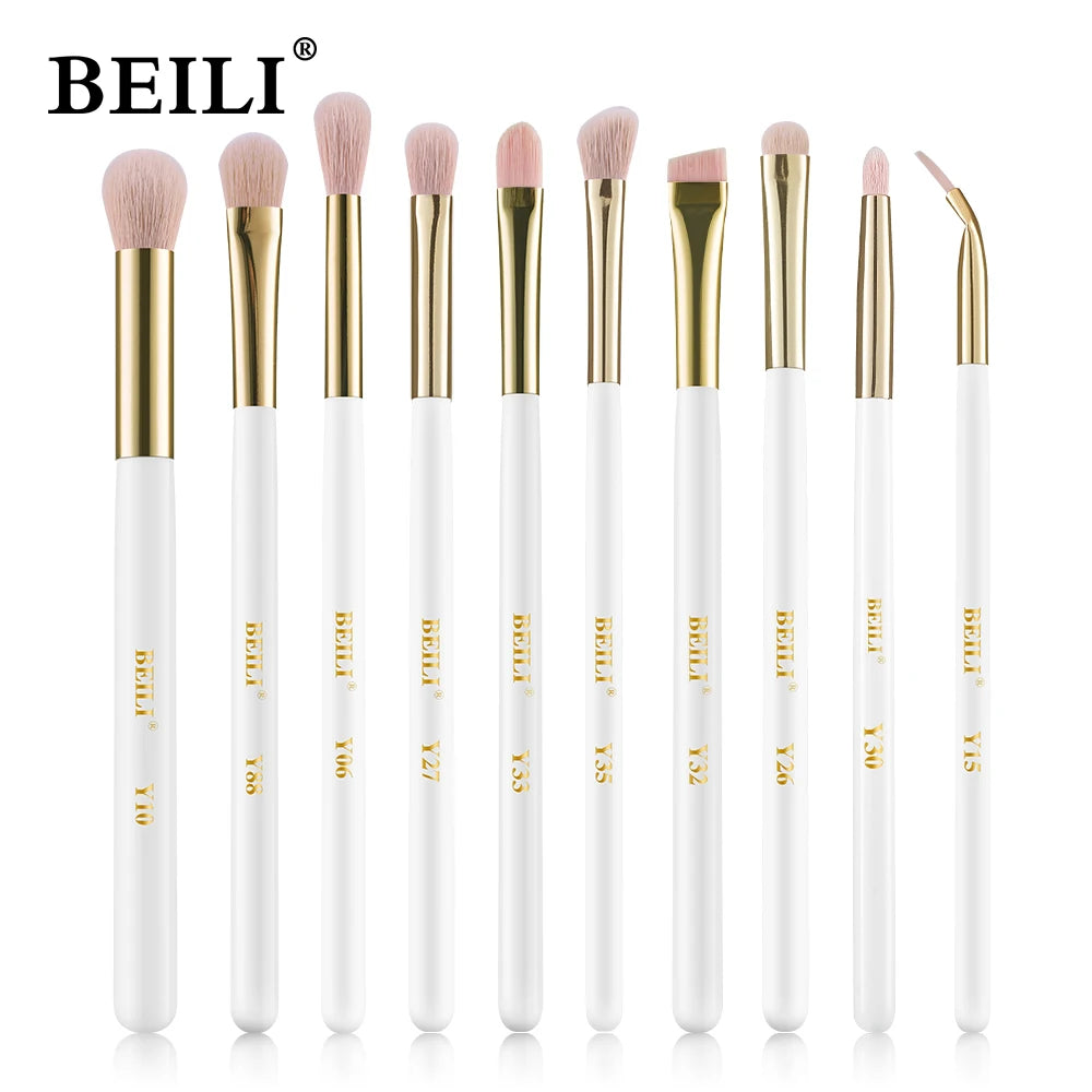 BEILI White Gold Makeup Brushes Professional Foundation Eyeshadow Powder High Quality Pink Synthetic Brush Set кисти для макияжа - Buy Gifts 4 You by NX3