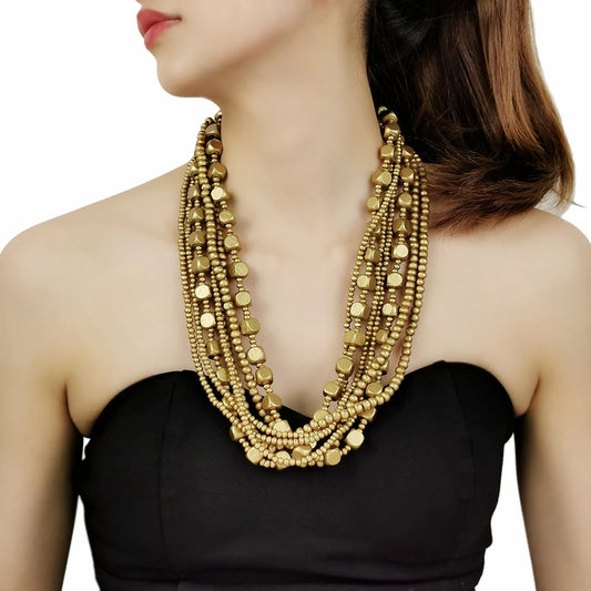 MANILAI Layers Gold Color Beads Necklace - Buy Gifts 4 You by NX3