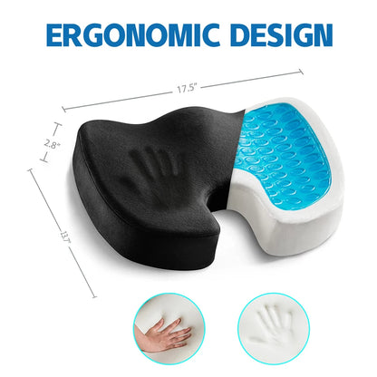 Gel Memory Foam U-shaped Seat Cushion for Long Sitting Back & Tailbone Pain Relief Gel Cushion Pad - Buy Gifts 4 You by NX3