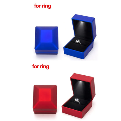 LED Light Jewelry Box For Ring Necklace Luxury Velvet Storage Cases - Buy Gifts 4 You by NX3